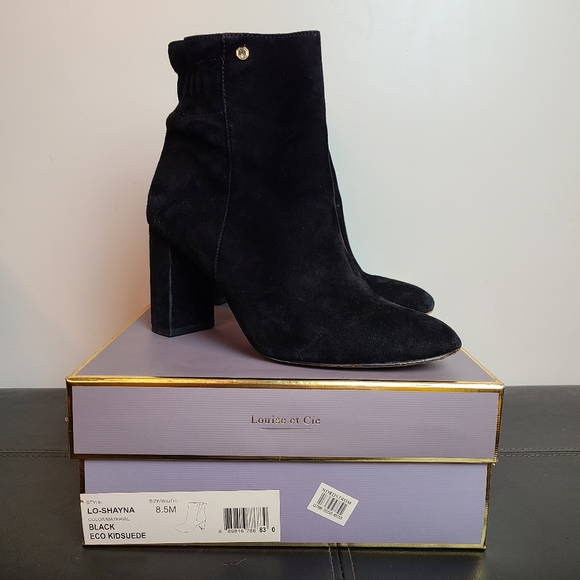 Louise Et Cie - Black Suede Heeled Ankle Bootie - Shayna - Picture 12 of 12